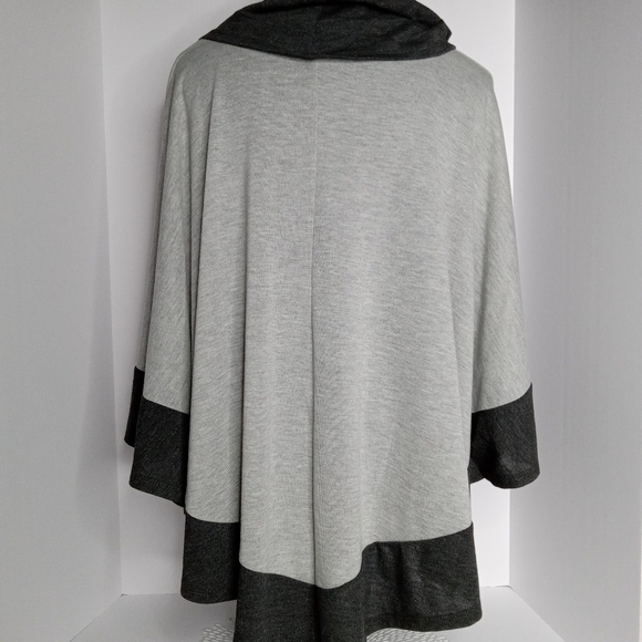 MAURICES CAPE WITH COWL NECK SIZE S/ M NWT LIGHT GRAY &‎ DARK GRAY - Picture 5 of 12